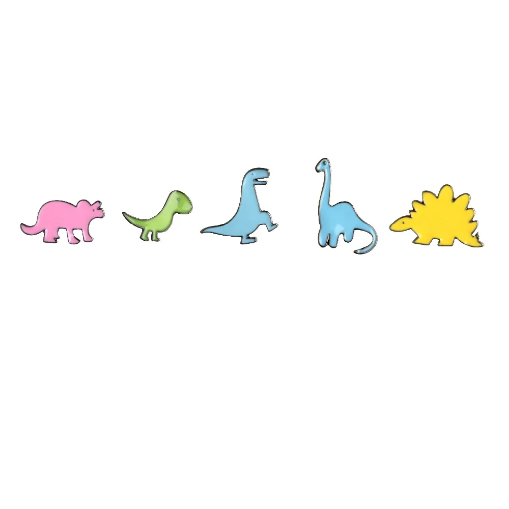Dinosaur pins Colorful Cute Brooches Yellow Spinosaurus Enamel Pins Lapel brooches Badge Jewelry Backpack Gift for kids | Украшения и