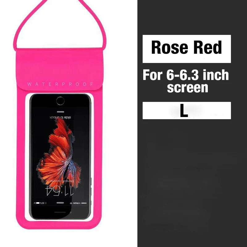 Red 6-6.3inch PU Lymoc водонепроницаемая сумка для телефона, чехол для плавания, дайвинга, для улицы, водонепроницаемый чехол для телефона, для всех 3,5-6,3 дюймов, аксессуары для телефона с фотографией - Цвет: Red 6-6.3inch PU