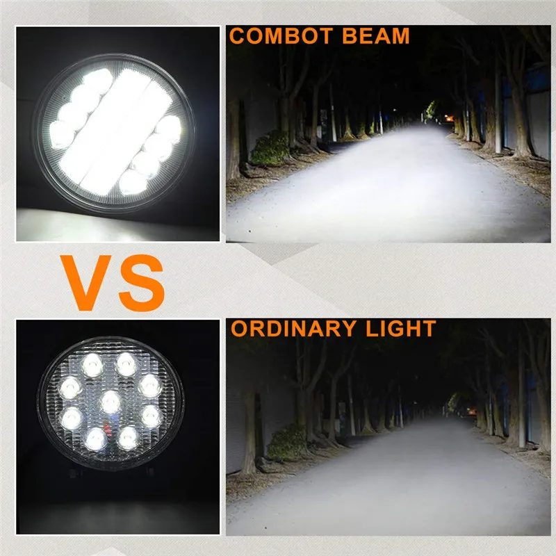 OKEEN 4inch 120W LED Work Light Bar Combo Offroad LED 4x4 Fog Light with Angel Eyes Yellow White Driving Light Lamp for Truck