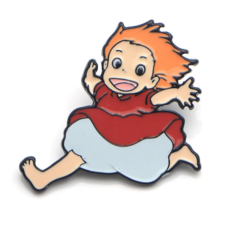 P3770 Dongmanli Мода Kawaii Ponyo металлические эмалированные броши и булавки для нагрудного штыря значок для рюкзака подарки воротник ювелирные изделия