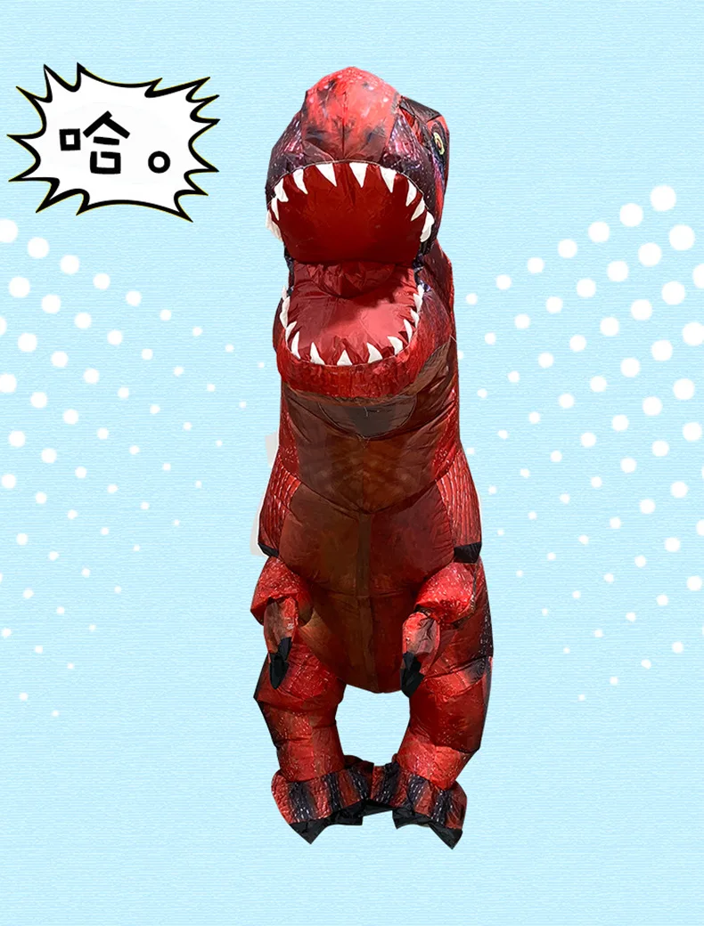 Надувной костюм T Rex Raptor, карнавальный костюм, Кошмар перед Рождеством, костюм динозавра, аниме