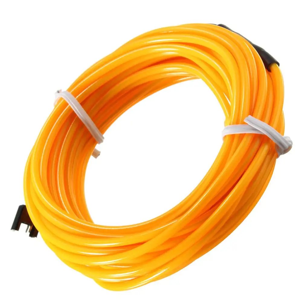 Yellow QCDIN 5 м 10 цветов интерьерный автомобильный светильник ing EL светодиодный провод 12 в автомобильный Стайлинг гибкий неоновый светильник украшение автомобиля полосы EL светильник - Испускаемый цвет: Yellow