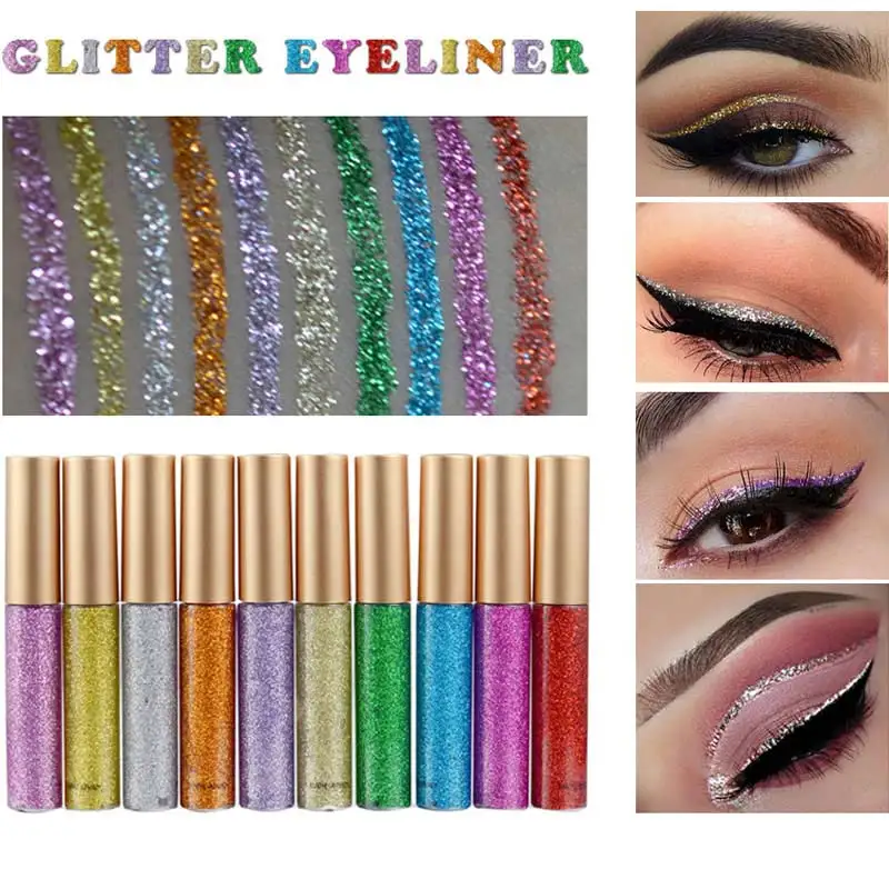 Горячая жидкая блестящая подводка для глаз сияющая водостойкая стойкая