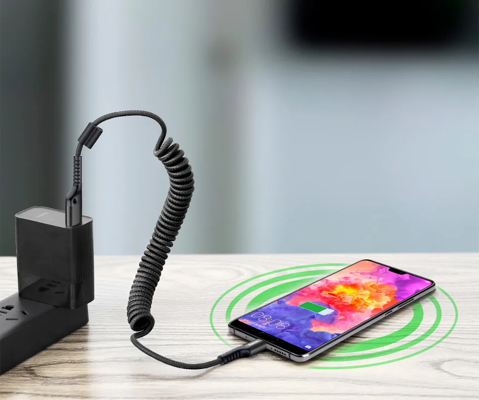 Baseus гибкий usb type-C кабель для samsung Galaxy S9 Plus 2A кабель передачи данных для быстрой зарядки нейлоновый Плетеный USB C кабель для huawei P20