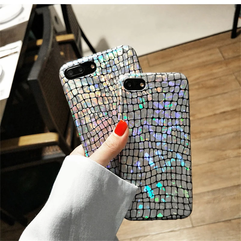 Блестящий Защитный чехол аллигатора для iPhone 11 Pro XS Max XR X Мягкий Силиконовый