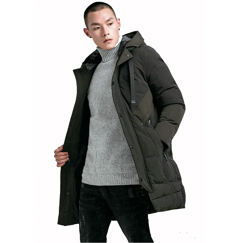 Winter Parka Men Thick Warm Long Men Winter Jacket Coat Casual Slim Hooded Male Overcoat