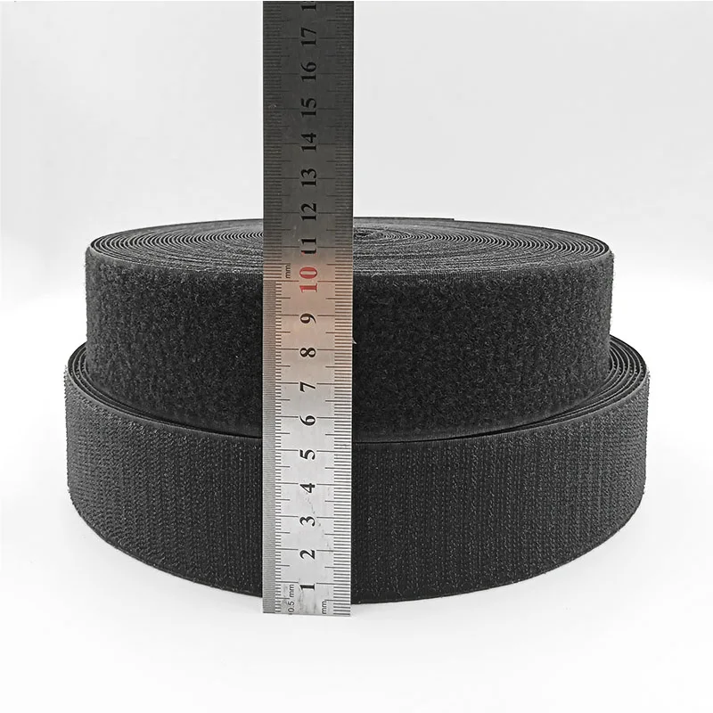 50mm Black 16/25/30/40/50/100 мм* 1 м/пара черный, белый цвет лента-липучка «Magic Tape» крюк и петля Самоклеящиеся Застежки ленты без клея швейные принадлежности - Цвет: 50mm Black