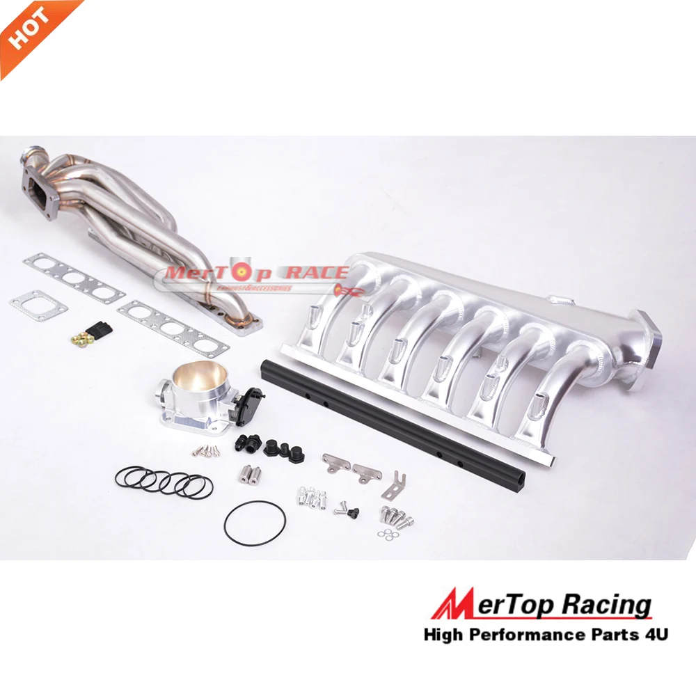 MERTOP Racing E36 M50 M52 S50 S5 T3 турбоманифолд+ заготовка впускного коллектора+ 90 мм с топливной рейкой комплект и дроссельной заслонки комплект
