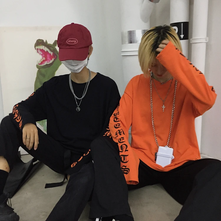 Летняя женская одежда ulzzang корейская мода хипстерские свободные однотонные