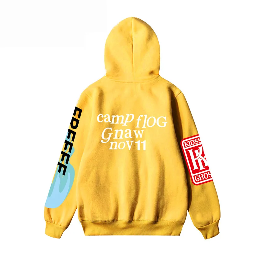 19ss Kanye West/Детские толстовки с капюшоном с изображением призрака для женщин и мужчин; толстовки в стиле хип-хоп; уличная одежда; модная мужская толстовка с капюшоном; пуловер