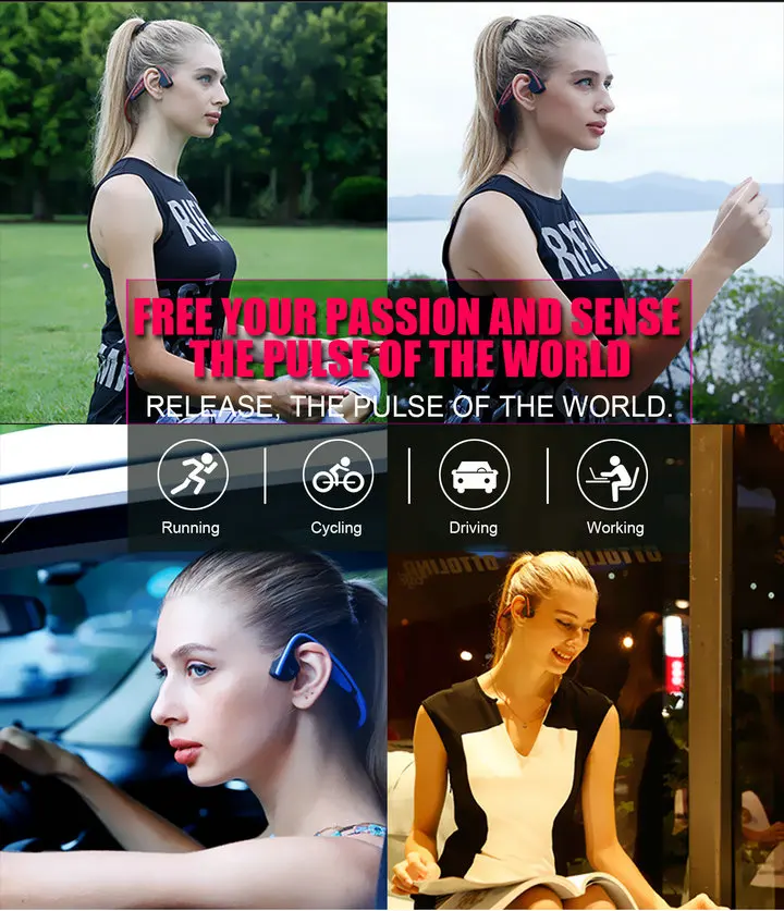 Наушники Bluetooth с костной проводимостью-открытая стереогарнитура HD с защитой от пота и шума для прослушивания музыки во время занятий спортом