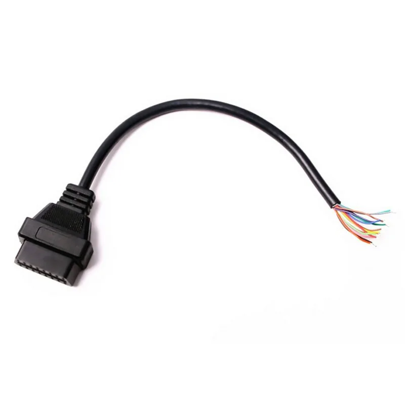 Диагностика разъем 16pin OBD 16 контактный контакты II 2 OBD2 открытые концы кабеля 30 см
