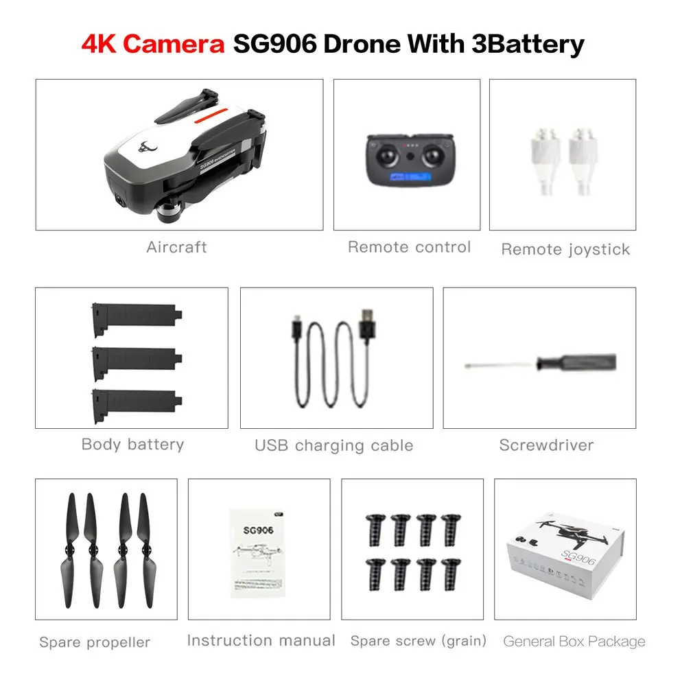4K 3BAT GB W SG906 gps 5G wifi FPV RC Дрон 4 K бесщеточный селфи Дроны с камерой HD RC Квадрокоптер складной Дрон VS Visuo XS816 F11 Дрон - Цвет: 4K 3BAT GB W
