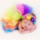 -Пачка цветов радуги для Цвета милые носки для новорожденных костюм наряд для новорожденных Подставки для фотографий милые фото реквизит юбка, повязка на голову с цветком