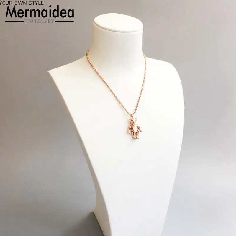 Кулон Медвежонок 2020 брендовый кулон из чистого розового золота ювелирное