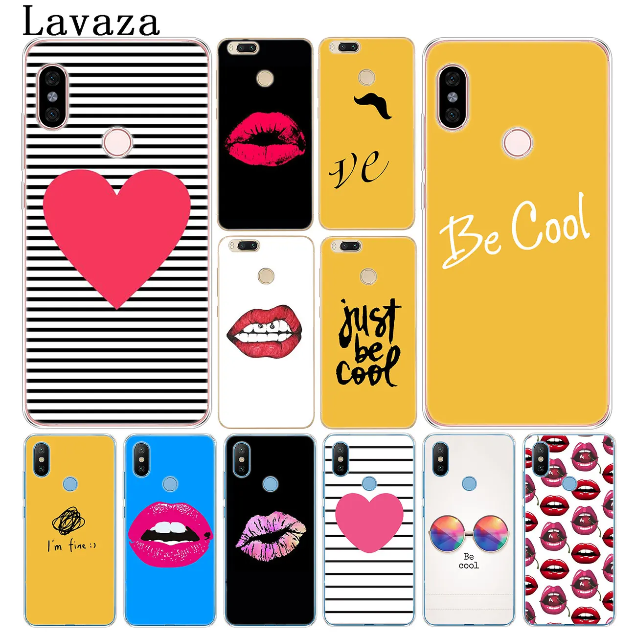 Чехол для телефона Lavaza Line Text Beard с милым желтым сердцем и губами Xiaomi Redmi K20 8A 7A 5A 6A Note