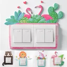 1 милый мультфильм стикер для выключателя с изображением животного высокое качество светящийся стикер на стену подходит для переключателя 8,6*8,6 см украшение дома