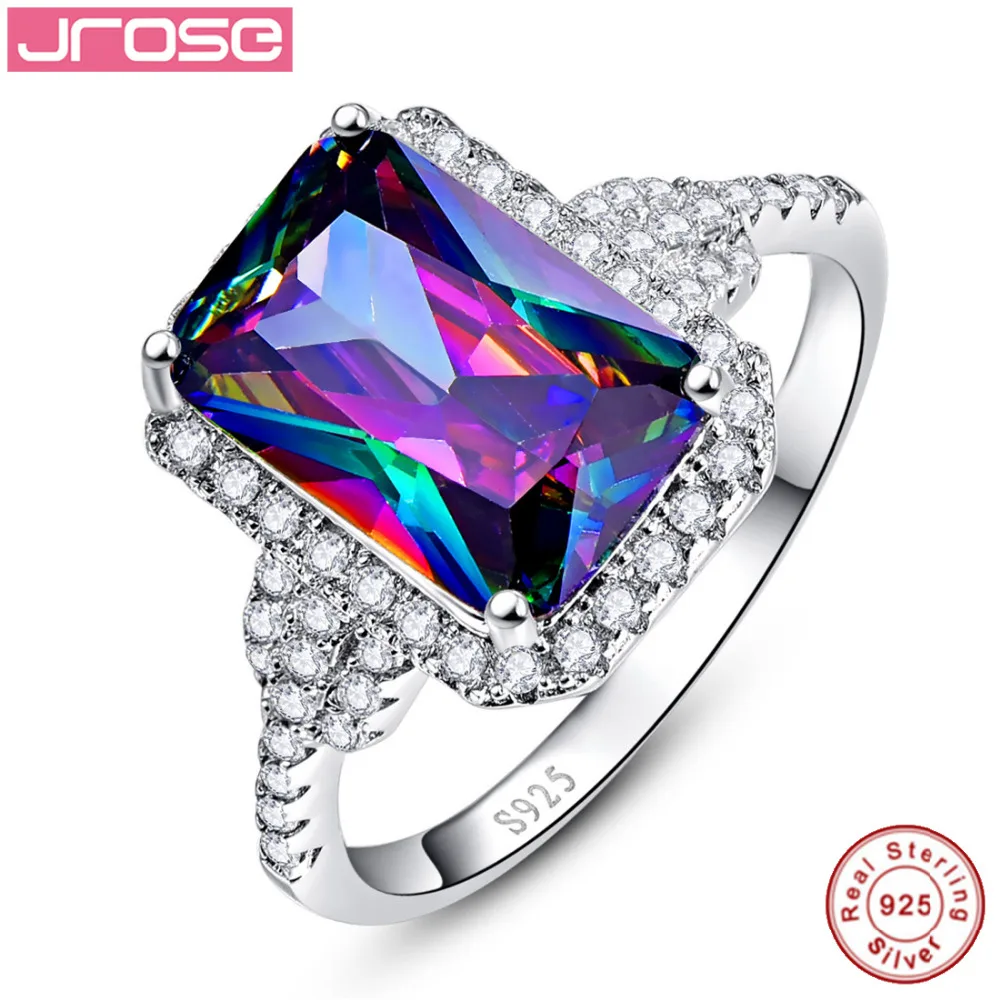 Горячая бижутерия Jrose 6.85ct благородное Радужное кольцо с мистическим фианитом из