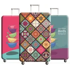 Чехол для чемодана с узором павлина, аксессуары для путешествий, защита багажа, пылезащитный чехол, комплект эластичных тканевых чехлов для багажника