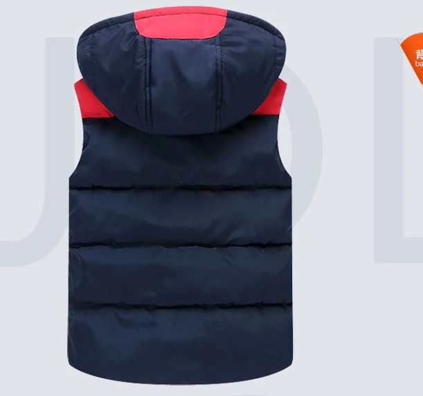 Зимний жилет для мальчиков детские жилетки пуховая верхняя одежда контрастных