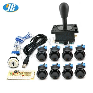 Аркадная игра diy части для DIY Raspberry pi 1 2 3 Mame Нулевая задержка USB энкодер 8 способ джойстик в американском стиле 28 мм Кнопка - Цвет: 1 player black