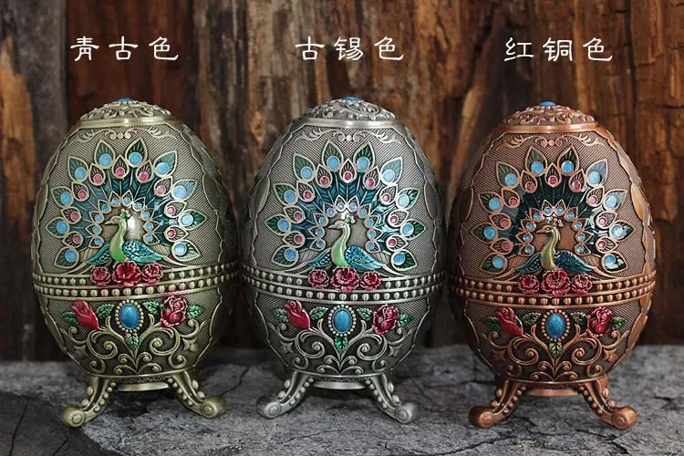 Коробка для зубочистки с изображением павлина, тисненая защелка, автоматическая зубочистка в форме яйца, держатель для зубочистки, украшение для стола