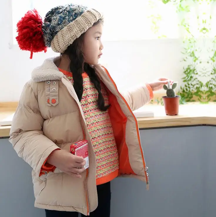 Девушки верхняя одежда детский зимний комбинезон толстые куртки девочка мода