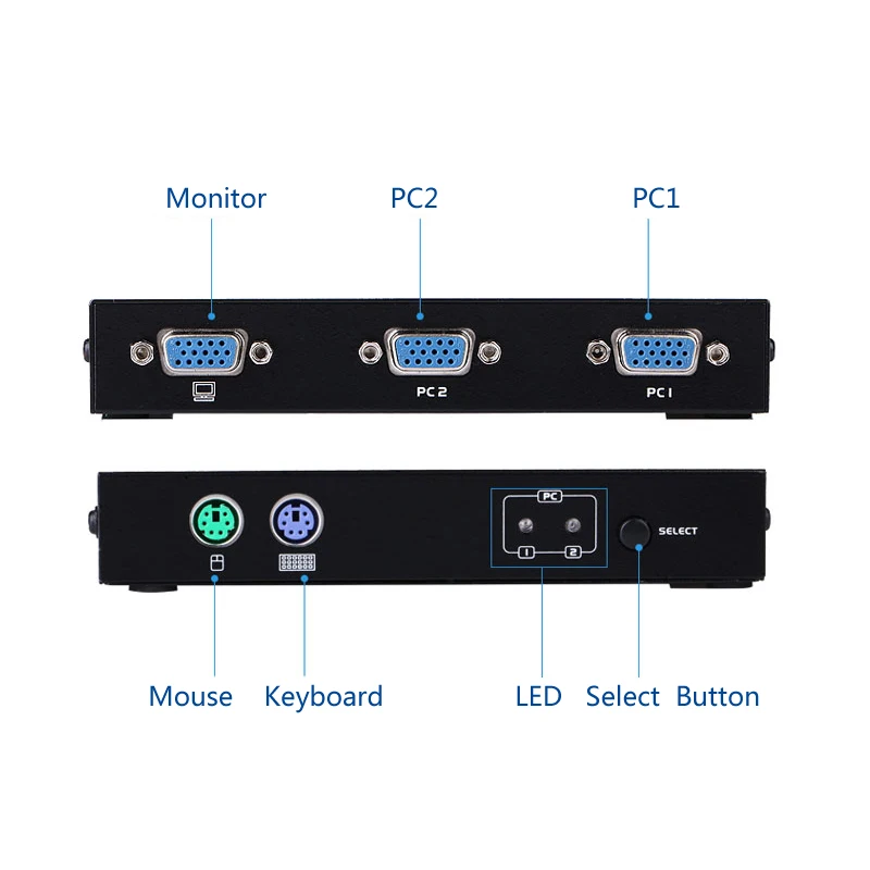 MT-Viki 2 порта Hotkey KVM переключатель PS/2 автоматическое сканирование 1920*1440 Высокое