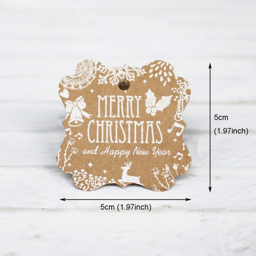 Merry Christmas2 300 шт крафт-бирки для рождественских подарков с Рождеством спасибо бумажные бирки рождественские украшения вечерние бирки подарочная упаковка - Цвет: Merry Christmas2