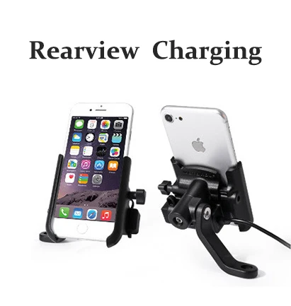 Rearview Charging 2 Vmonv обновленный универсальный металлический заряжаемый мотоциклетный держатель для сотового телефона с подставкой поддержка мобильного зеркало заднего вида для велосипеда держатель Moto - Цвет: Rearview Charging 2