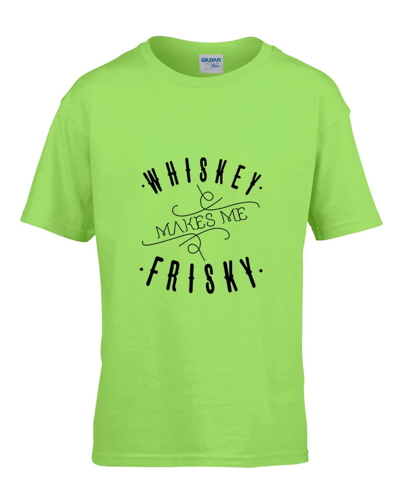 Whiskey Make Me Frisky/забавные детские футболки с буквенным принтом Новинка лета 2018 года