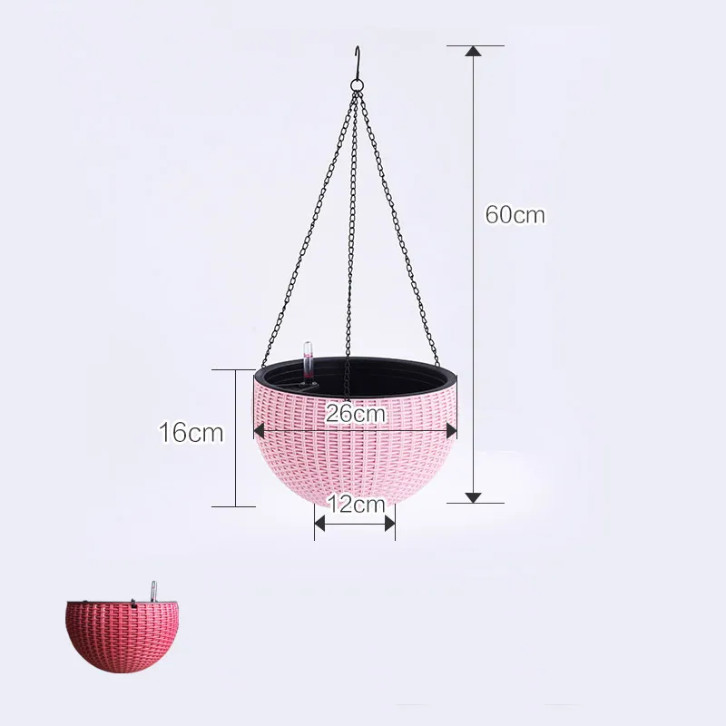 Короткая подвесная корзина цветочный горшок Изысканная имитация ротанга