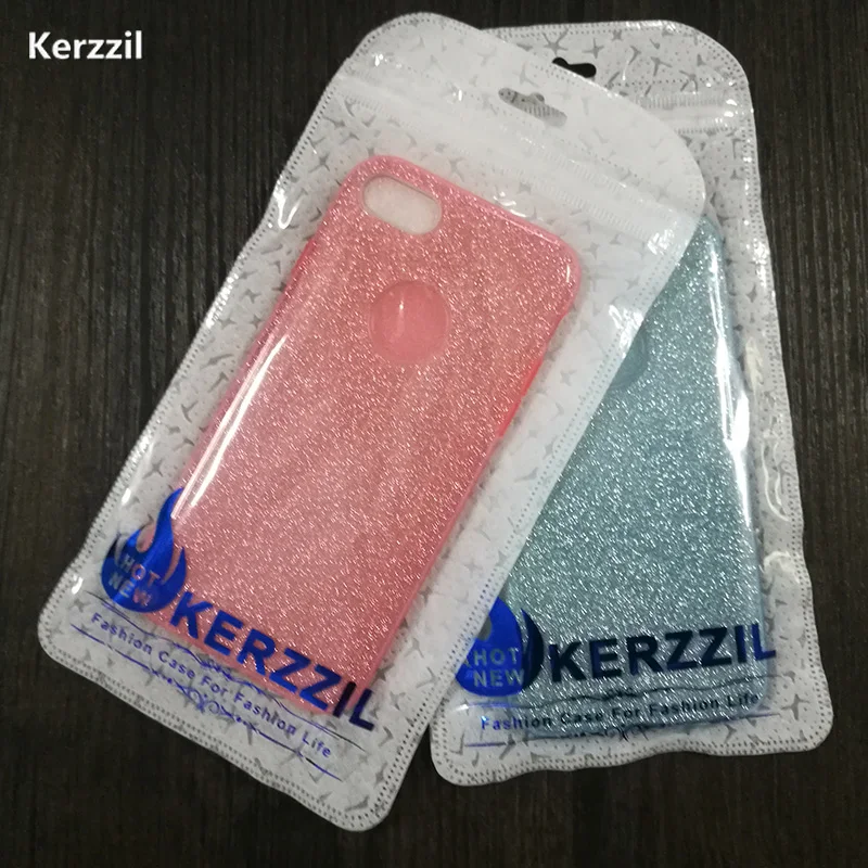 Kerzzil Luxury 3 in 1 Bling Glitter Card+PC Hard Case For iPhone 6 6S 5 Clear Colorful Candy Color Cover iPhoneX 7 Plus |