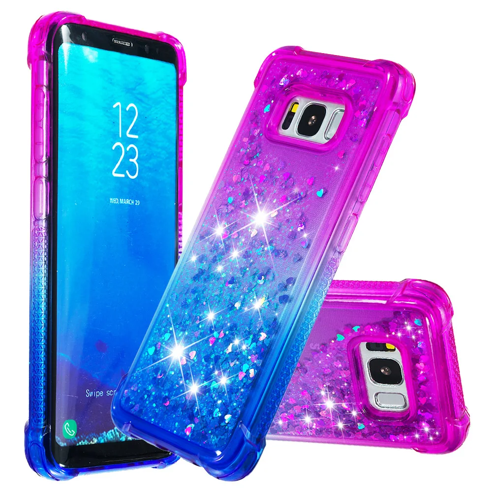 Для Samsung Galaxy S8 жидкий песок градиент ТПУ чехол Блестящий зыбучий для galaxy