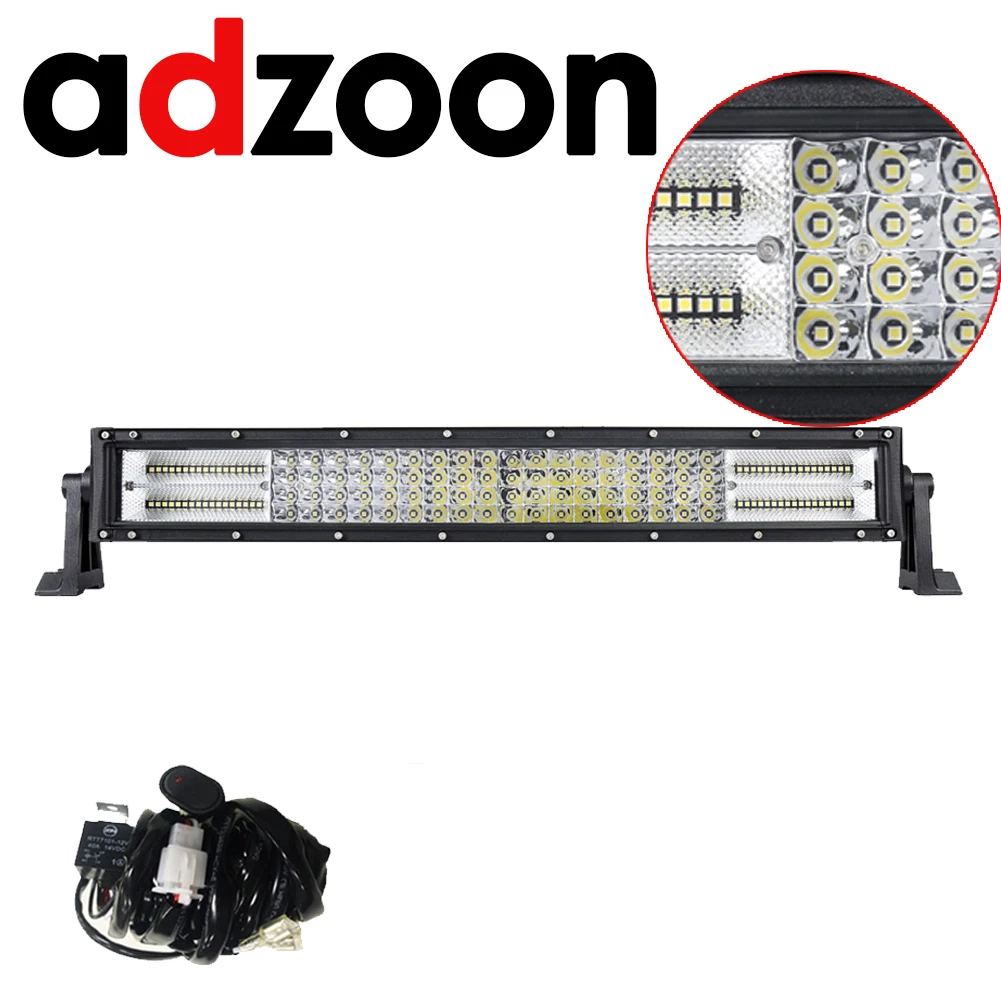 ADZOON 12v четырехрядный светодиодный светильник для вождения IP67 Водонепроницаемый