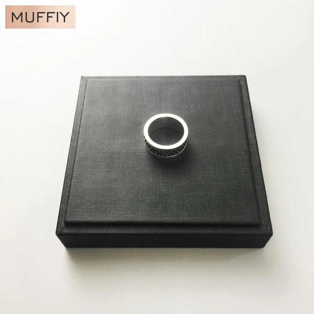 Классическое черное серебряное кольцо вечности модный подарок для женщин и