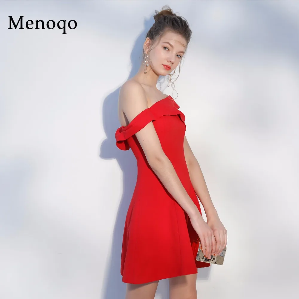 

Женское коктейльное платье Menoqo, красное платье выше колена с открытыми плечами, сексуальное вечернее платье для выпускного вечера, 2020