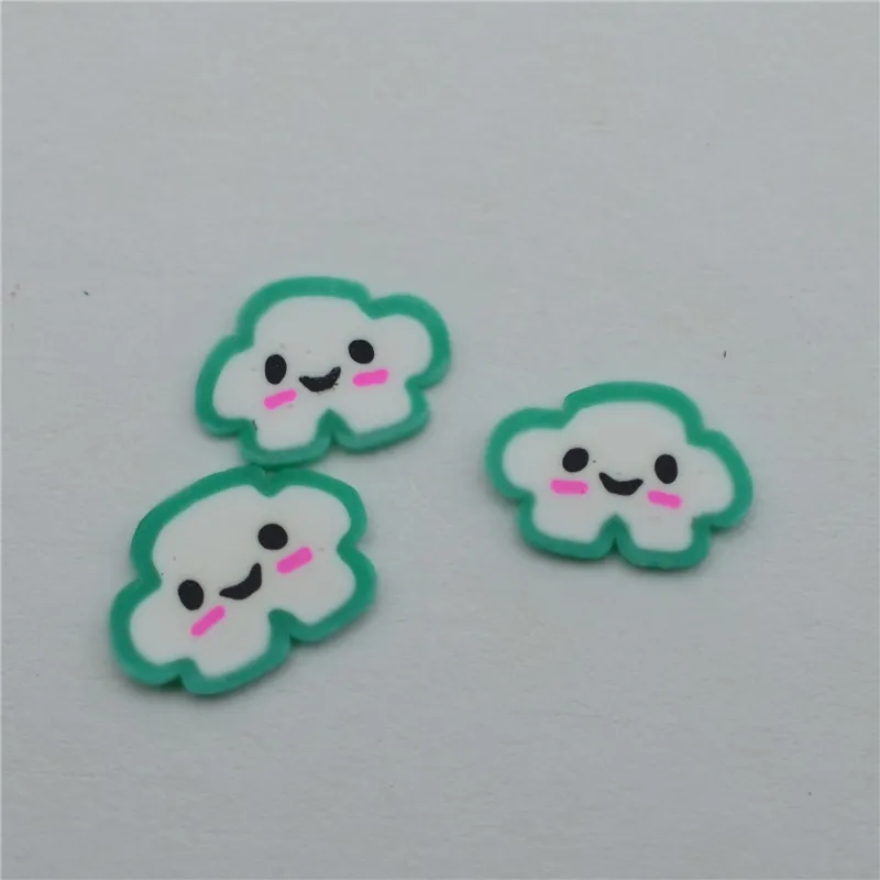 Green 20g 5 шт. красота Kawaii облако спираль Радужный леденец Конфеты Полимерная глина Кабошоны с плоской задней поверхностью для DIY украшения телефона - Цвет: Green 20g