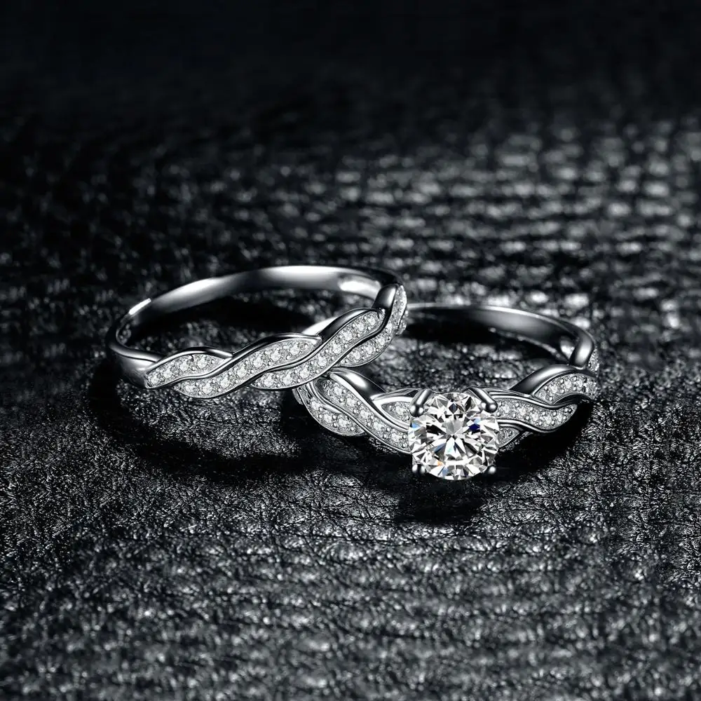 JewelryPalace Бесконечность 1.5ct имитация Юбилей Promise обручальное Обручение кольцо свадебный 925 стерлингового серебра