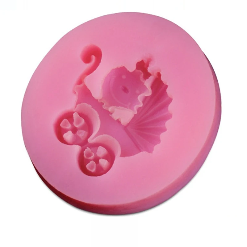 3D в виде детской коляски помадная форма инструменты для украшения тортов