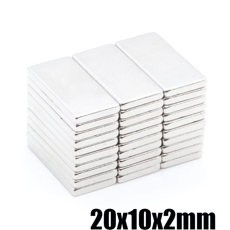 100 шт. 20x10x2 мм N35 неодимовые магниты супер сильные 20*10*2 сильный редкоземельный