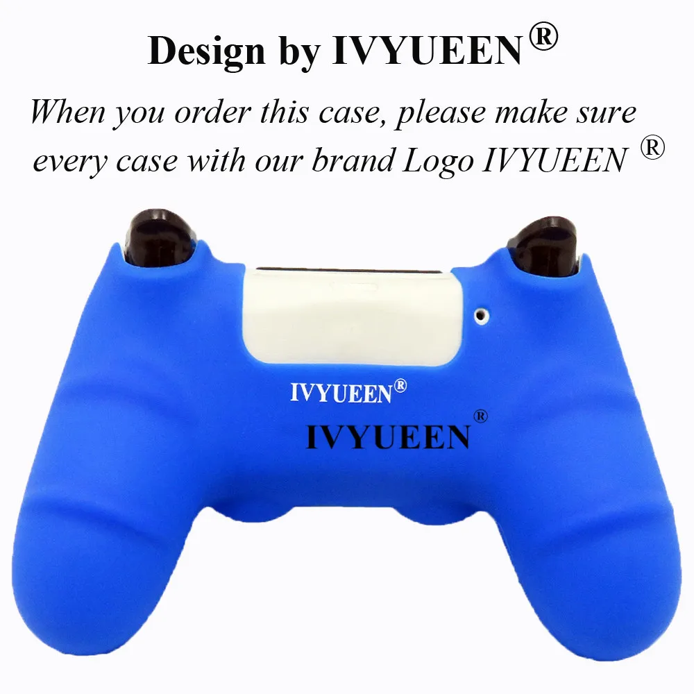 Силиконовый Противоскользящий чехол IVYUEEN для playstation 4 PS4 Pro, тонкий чехол для контроллера с рукояткой для большого пальца, колпачки для Dualshock 4