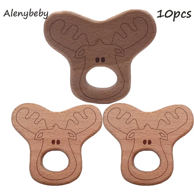 Cow devil 10pcs Зубцы из древесины, игрушки, красивая гитара, острый Прорезыватель для зубов в форме кольца для малышей, успокаивающие игрушки для снятия боли - Цвет: Cow devil 10pcs