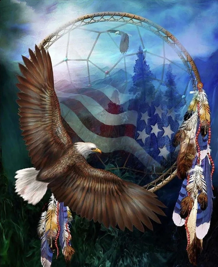 

5D DIY Diamond Painting animal Eagles Pattern Rhinestone Pasted Diamond Embroidery Cross Stitch USA Flag Decor paintings