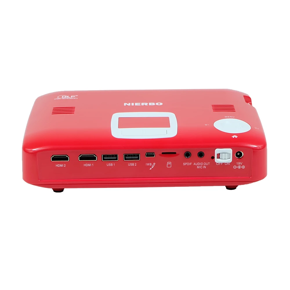 NIERBO мини проектор Full 3D Портативный Беспроводной Батарея Поддержка 4 К Android Wi Fi