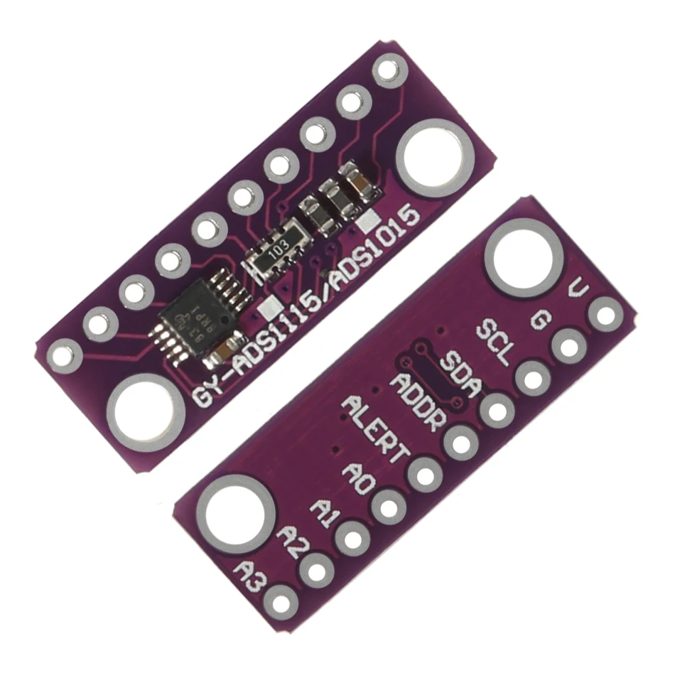Aolin Новый 16 бит I2C 4 CH ADS1115 / ADS1015 модуль макетная плата ADC фиолетовый для