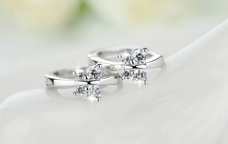 Женские серьги гвоздики с кристаллами серебряного цвета|silver stud earrings|fashion earringsstud