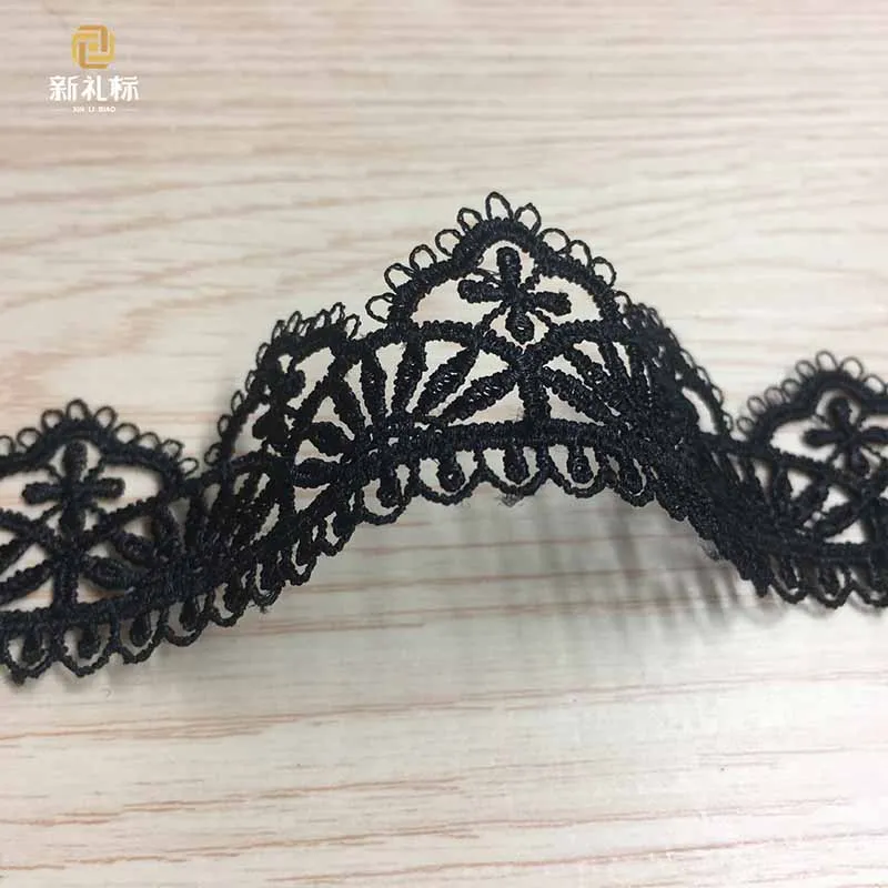 Черно белое водорастворимое кружевное платье с отделкой Декор DIY занавеска диван