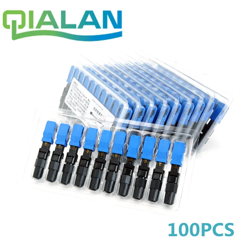 SC UPC быстрый соединитель 100 шт. Ftth Оптические соединители встроенный FTTH