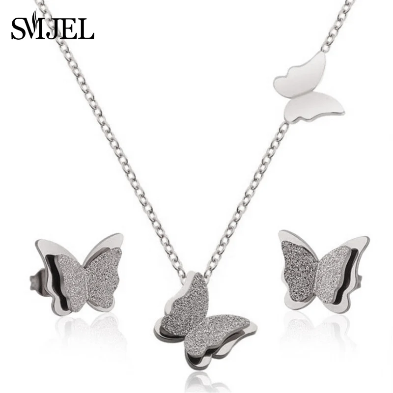 Ожерелье в виде кошки из нержавеющей стали SMJEL для женщин Детская бижутерия